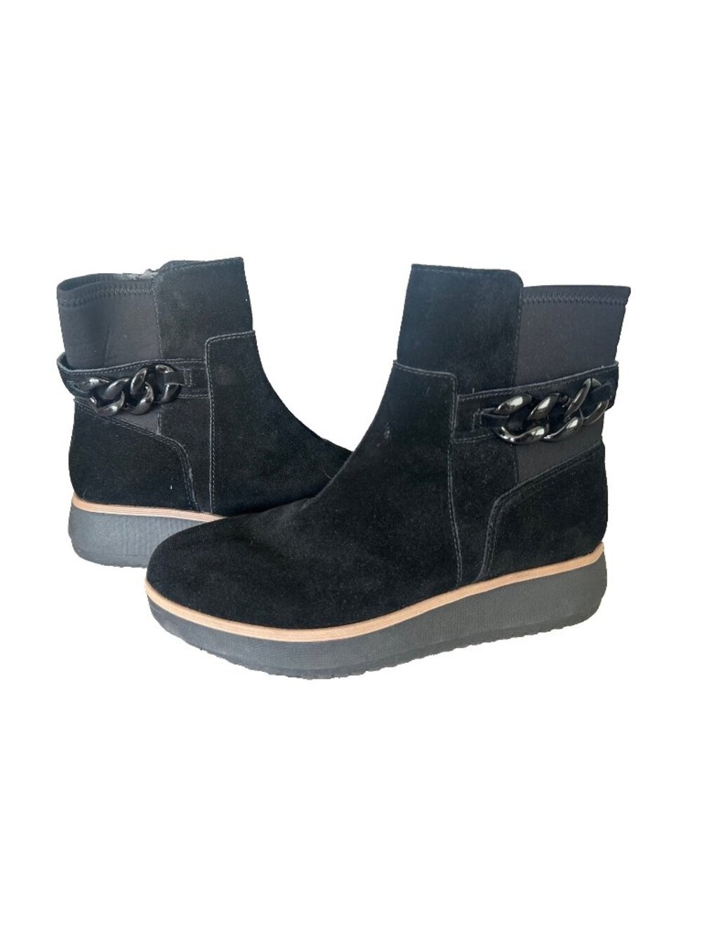 Clarks Black Suede Ankle Booties ZIP 8.5 Boot Comfort Fall Winter